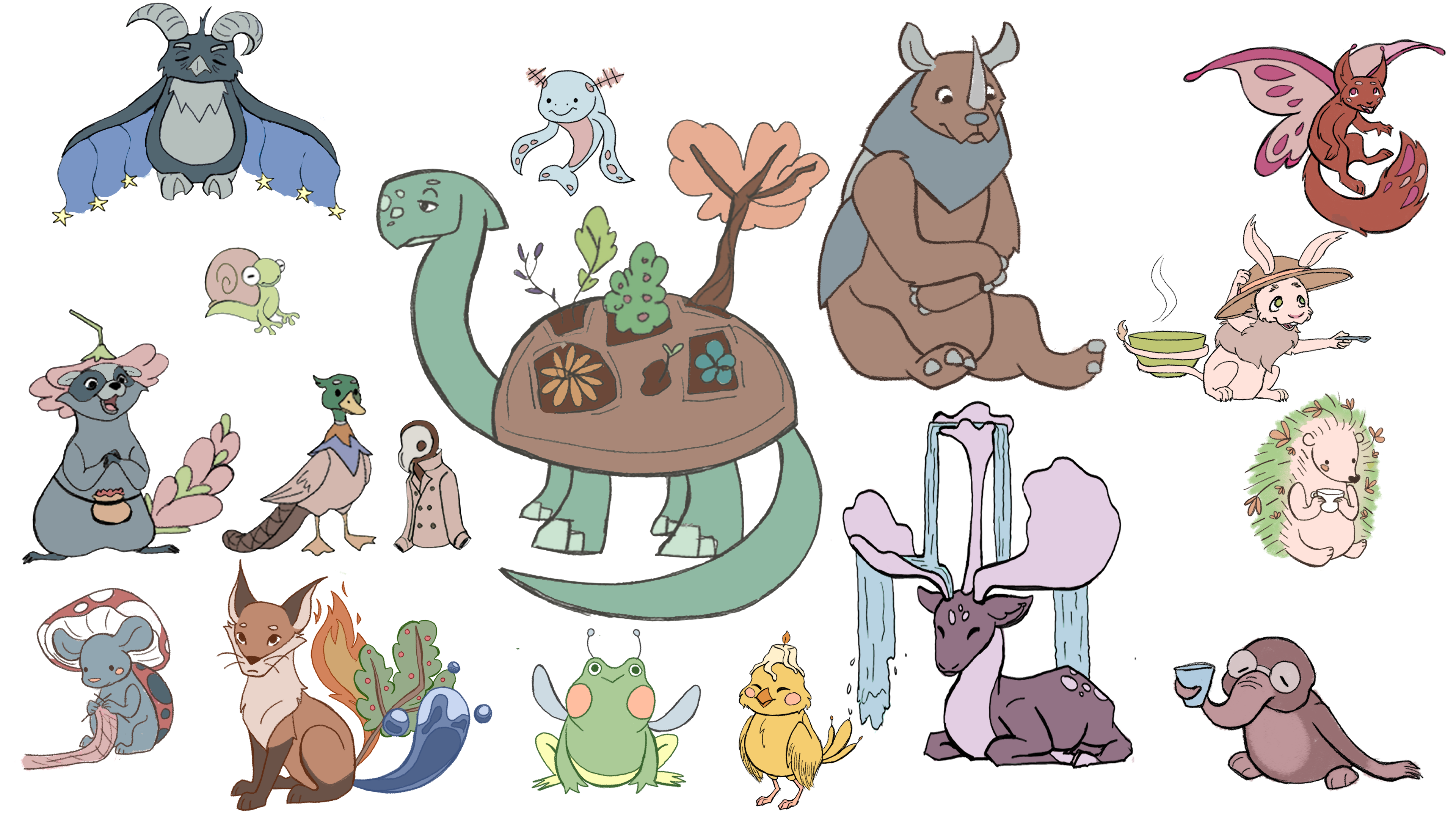 Creature lineup illustration